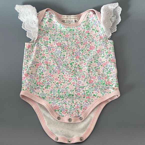 Beaufort Bonnet Floral Onesie with Lace Sleeves - Picture 1 of 4